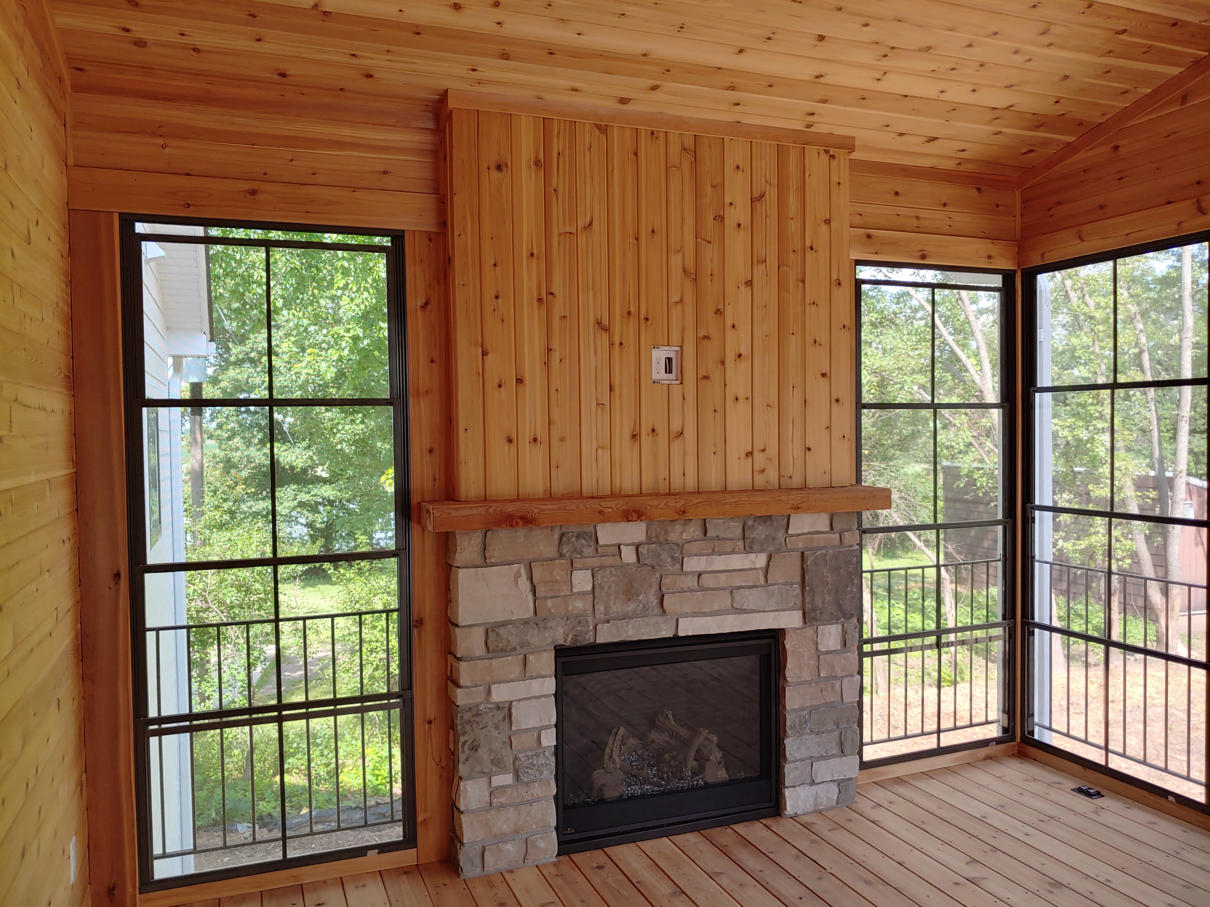 Porch fireplace